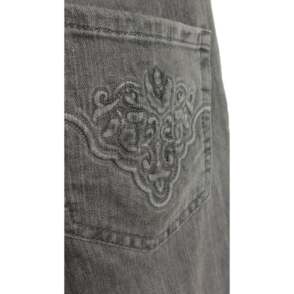 Sonoma Life + Style Jeans Mid Rise Size 2 Black Straight Faded Embossed Pockets - Picture 6 of 10